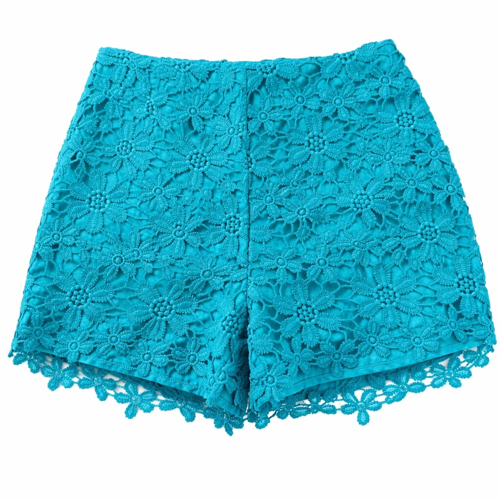 Hollister NWT Lace Crochet Teal Women’s Shorts Sz 00